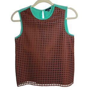 Raoul Leather and Silk Sleeveless Top Sz. 2